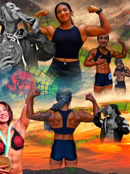 A creative collage celebrating my journey and achievements. It captures different moments, from winning medals to intense training, all part of my story.