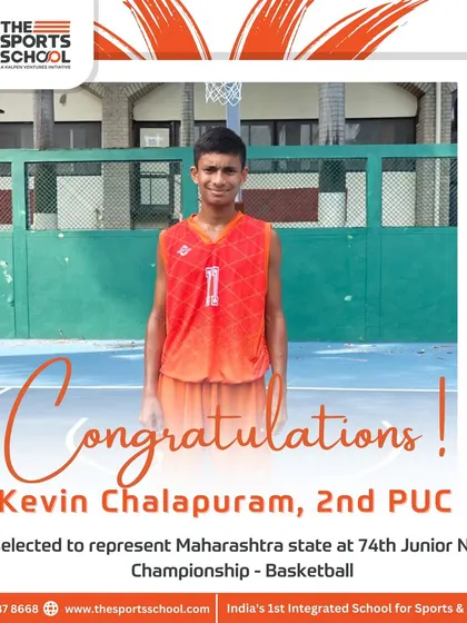 We are proud to announce that our student-athlete Kevin Chalapuram has been selected to represent Maharashtra at the 74th Junior National Basketball Championship.
