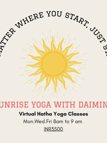 This is your official invitation to join my Sunrise Hatha Yoga classes. They are completely virtual, so you can join from anywhere. We keep the groups small to make sure everyone gets the attention they need.