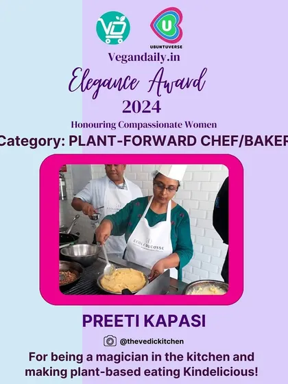 I was so honoured to receive the Elegance Award for being a 'Plant-Forward Chef'. It’s my mission to show how kind and delicious plant-based eating can be, and this recognition means the world to me.