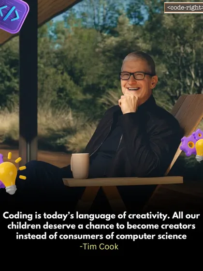 "Coding is today's language of creativity." We agree with Apple CEO Tim Cook. Our mission is to give all children the chance to become creators, not just consumers of technology.
