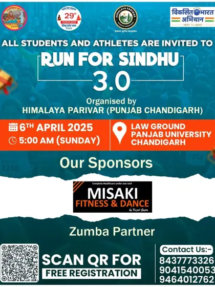 We were proud to be a sponsor and the official Zumba Partner for the "Run for Sindhu 3.0" marathon organized by Himalaya Parivar at Panjab University.