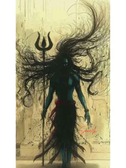 This is my digital painting of Mahakaal, the fierce form of Lord Shiva. I wanted to capture his raw, timeless energy, from the wildness of his hair to the power in his Trishul. This piece is a blend of my spiritual devotion and modern digital art.