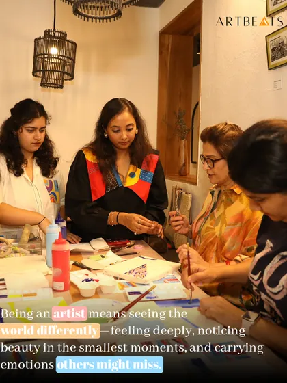 Being an artist means seeing the world differently. It means feeling deeply, noticing beauty in small moments, and carrying emotions others might miss. Here I am at a workshop, sharing that joy with others.