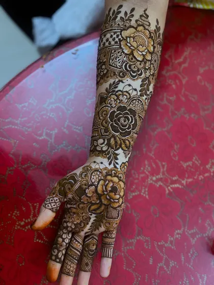 The same beautiful floral design, captured from a slightly different angle to highlight the shading and fine lines.