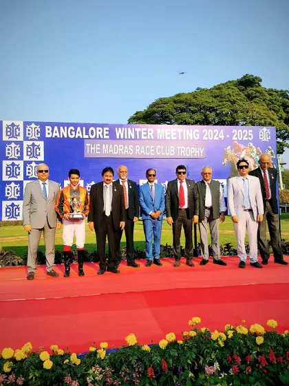 The Madras Race Club Trophy presentation ceremony with the winning team of Star Glory.