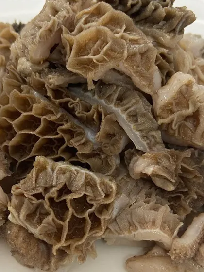 This is green buffalo tripe, a superfood for dogs. It is packed with digestive enzymes and probiotics that promote a healthy gut.