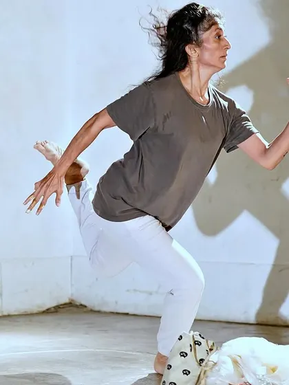 The shadow and the self in motion during the closing moments of the Asia meets Asia Spring Camp. This image captures the dynamic energy of live performance.