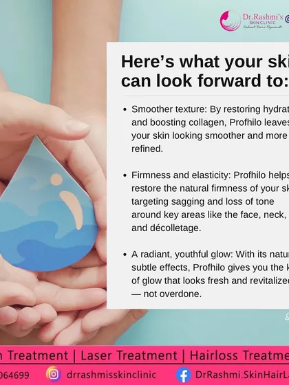 Here is what you can expect from a Profhilo treatment. It delivers a smoother texture, improved firmness and elasticity, and a radiant, youthful glow that looks fresh and revitalized, not overdone.