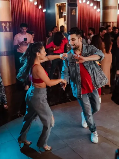 Another action shot from a social night. We love to bring energy and fun to every dance.