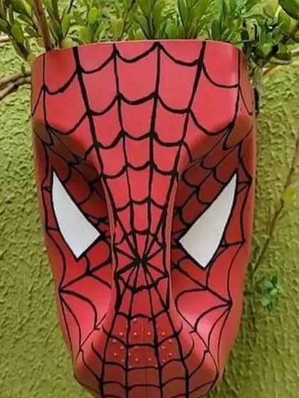 Your friendly neighborhood garden hero. This Spiderman planter is a fun way to get kids excited about gardening and is made from a repurposed plastic container.