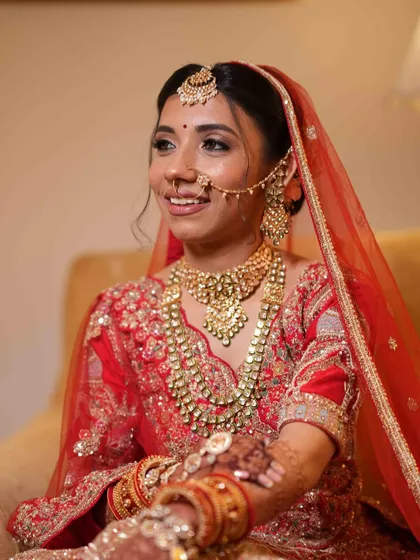 Another happy, candid moment. The makeup is designed to look great both in professional photos and in real life.