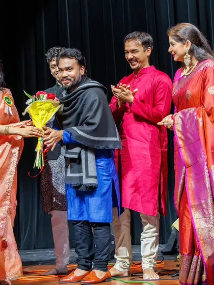 Fun and candid moments with the artists of the Hindustani-Carnatic collaboration in Chicago. The camaraderie off-stage is just as important as the music on-stage.