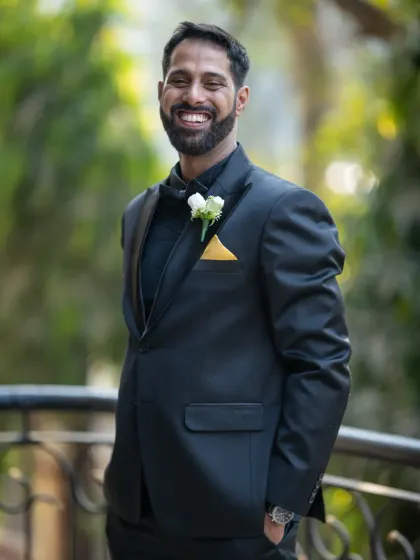 A groom's portrait that's all smiles. Capturing genuine happiness is what I do best, no stiff or forced poses here.