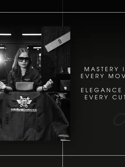 Mastery in every move, elegance in every cut. This shot captures the confidence and poise of our lady barbers, who are setting new standards in grooming.
