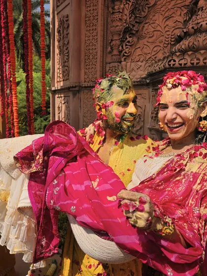 The pure, unadulterated fun of a Haldi ceremony. We create the environment, but it's these moments of laughter and joy between the couple and their loved ones that truly make the event.