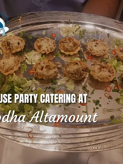We recently catered a house party at the prestigious Lodha Altamount. This image shows our mini tarts, a favorite among guests for their flavor and convenience.