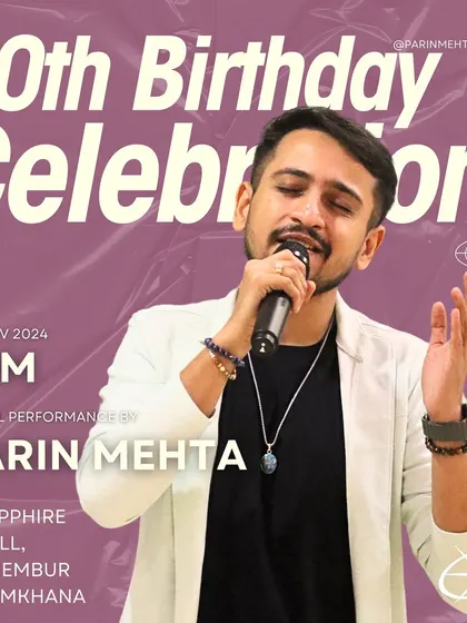 Getting ready to perform at a 70th birthday party at Chembur Gymkhana. I work with clients to create a setlist that honors the guest of honor and entertains all the attendees.