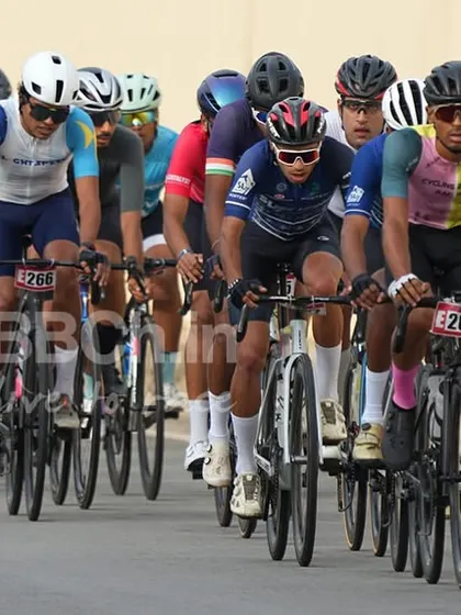 This is what premier road racing looks like. A massive peloton of dedicated cyclists battles for position during the Bangalore Classic Road Race, showcasing the scale and intensity of our events.