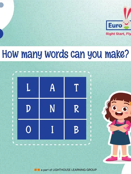 A fun brain teaser for our little wordsmiths. This word grid challenges children to see how many words they can make, improving their vocabulary and spelling skills.