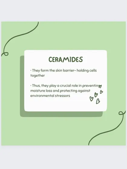 Ceramides are lipids that form the skin's natural barrier, holding cells together to prevent moisture loss and protect against environmental stressors. They are essential for healthy, resilient skin.