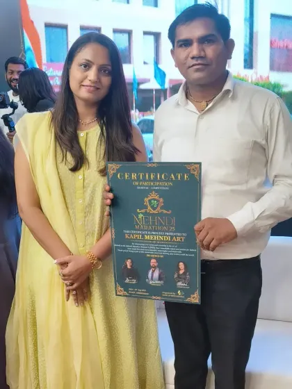 Another moment from the Mehndi Marathon, where I was happy to connect with fellow artists and showcase my work.