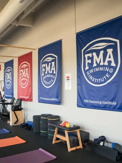 A look inside one of our dry-land training areas. In addition to pool work, we offer fitness and flexibility training to create well-rounded athletes.