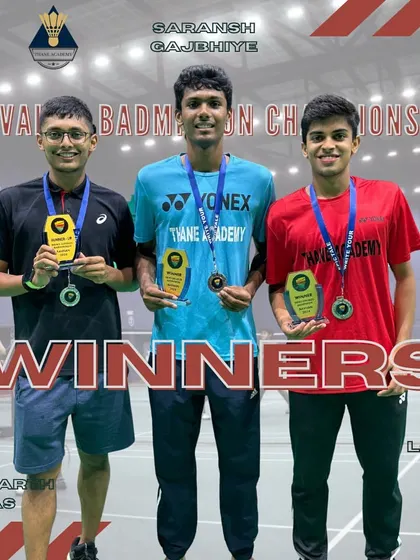 Our men's team winners and runners-up at the IIT Avahan Badminton Championship.