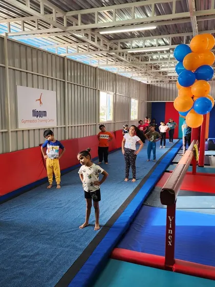 Students lined up and ready for action in our spacious gym during our anniversary event.