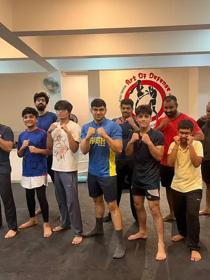The evening MMA batch with Coach Vikas. We offer classes at various times to fit your schedule, ensuring everyone has a chance to train.