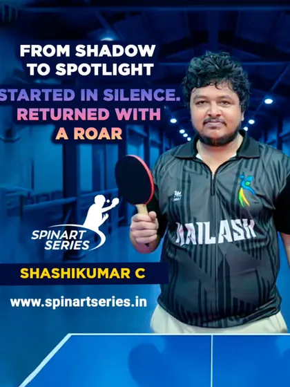 A true comeback story. Shashi Kumar C went from being knocked out in the qualifiers to winning a silver medal, proving that persistence pays off in the Spinart Series.