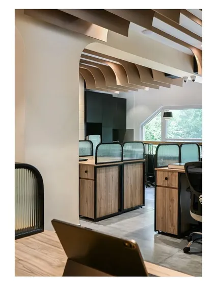 Another shot from a workstation, highlighting the warm and comfortable environment we aimed to create.