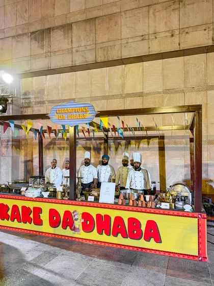 Our 'Kake Da Dhaba' themed counter, bringing the rustic and vibrant feel of a roadside eatery to a large-scale event. Our team of chefs stands ready to serve authentic flavours.