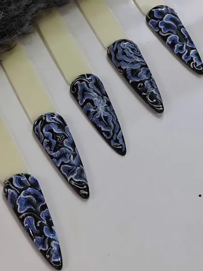 This type of detailed art can be done in any color combination to match your style.
