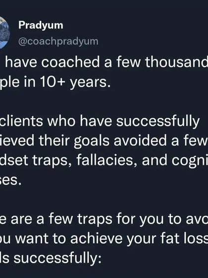 My most successful clients are the ones who master their mindset. They avoid common cognitive biases like the 'All-or-Nothing' mindset, 'Survivorship Bias', and the 'Sunk Cost Fallacy'. This series of posts breaks down the mental traps that derail progress and how to avoid them.