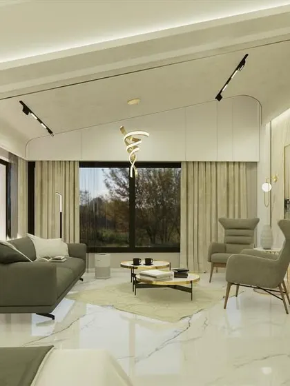 A duplicate image of the lounge area within the bedroom.