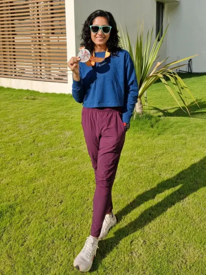 A first-place podium finish at the Sharayu Foundation Rolling Hill Half Marathon. My confidence is unshakable, and my strength is undeniable.