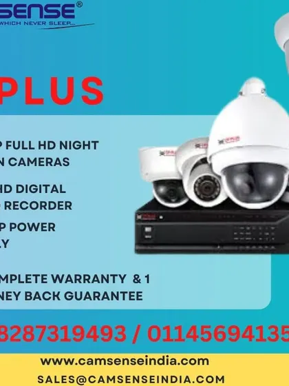I provide complete security packages using trusted CP Plus equipment. This setup includes 2.4MP full HD night vision cameras and a full HD digital video recorder for high-quality surveillance.