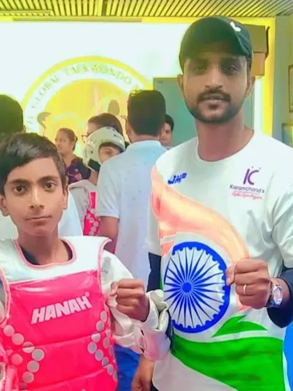 Prashant won a gold medal at the South District Taekwondo Championship. A great performance.