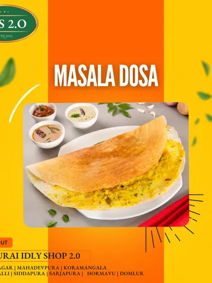 Crispy outside, spicy potato inside. Our Masala Dosa is the ultimate South Indian treat that you simply can't resist.
