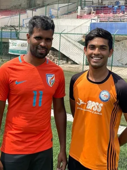 Our Head Coach with Mayank Mahesh. We are proud to see another of our players step up to the A Division.