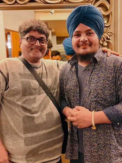 With the legendary percussion arranger Nitin Shankar dada after a recording. I am always learning so much about rhythm and music production under his guidance.