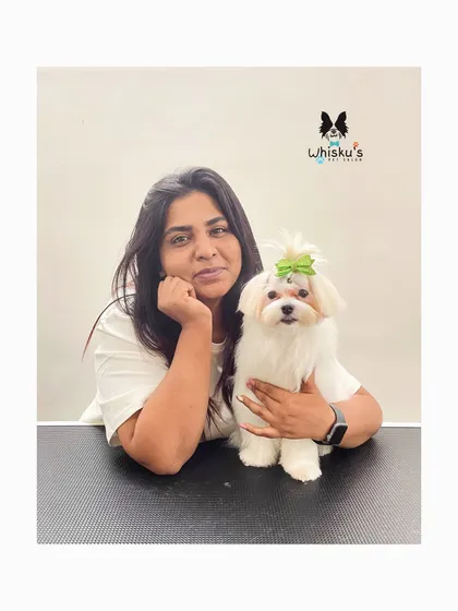 Me and the lovely Pearl. Capturing these moments with the babies I groom is a beautiful reminder of the trust and connection we share.