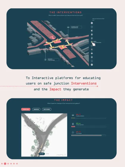 A diagram from our webpage explaining the interventions and their impact, making complex urban design solutions accessible to a wider audience.