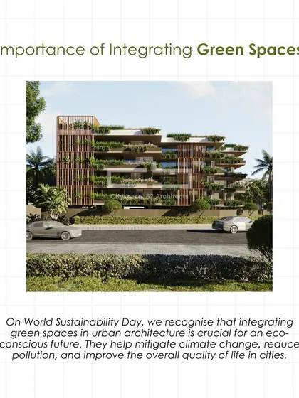 Integrating green spaces into urban architecture is crucial for an eco-conscious future. This design incorporates tiered green balconies, helping to mitigate climate change, reduce pollution, and improve the overall quality of life.