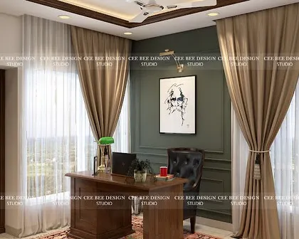 A reading nook paying tribute to Rabindranath Tagore, with his handwritten manuscripts displayed on the wall.