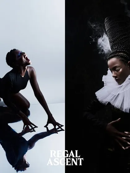 A powerful diptych for Malvie Magazine, contrasting a primal scream with a serene, smoky portrait.