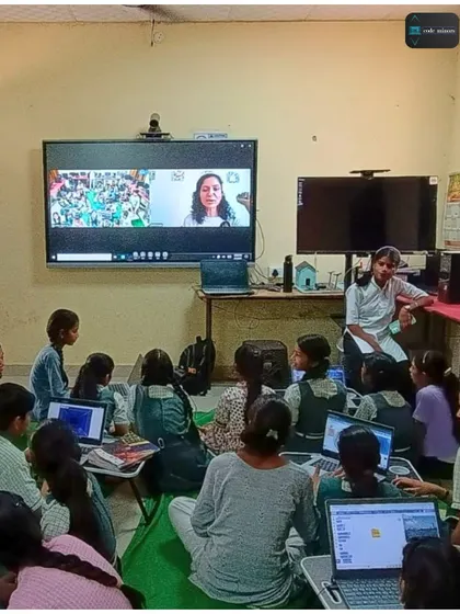 This is a snapshot of me conducting a live online coding session for a classroom of young girls at Spandan Academy. It captures our commitment to making tech education accessible and inspiring the next generation of female innovators, whether they are learning in person or from a distance.