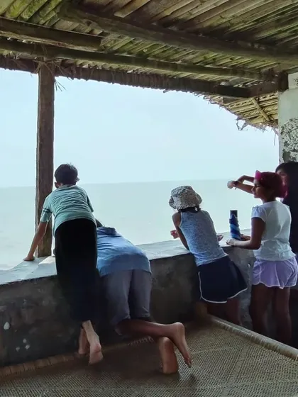 Our base camp at the coast becomes an open-air classroom. Here, children gaze out at the Gulf of Mannar, journaling, asking questions, and absorbing the lessons of the sea.