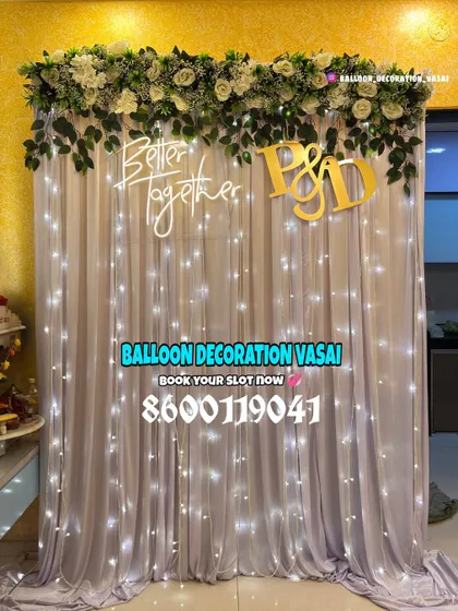 We can personalize your stage with custom initials. This setup combines a "Better Together" neon sign with the couple's initials for a unique and personal touch.